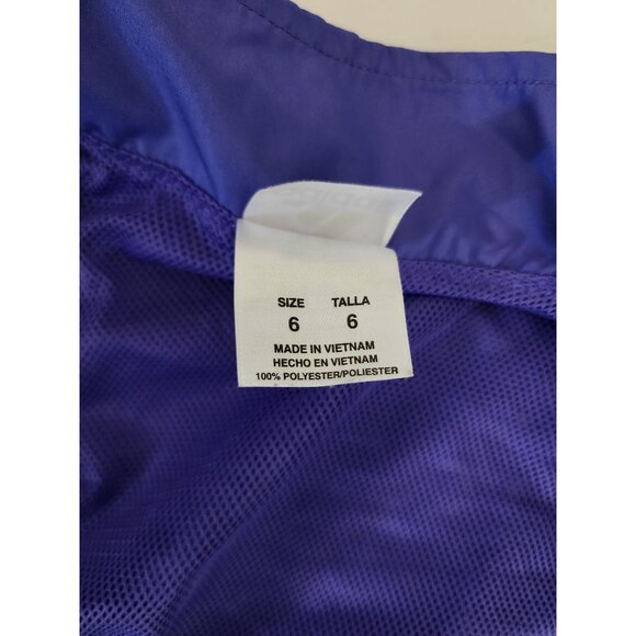 Adidas Girls Blue/Green Petal Ruffle Hem Zip Windbreaker Track Jacket Size 6 - Picture 8 of 14